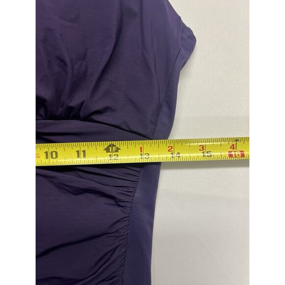 Land’s End Slender Grecian One Piece Swimsuit Size 12DD Purple Padded Slimming - Picture 12 of 13